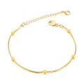 Корейский имитация золота тонкий браслет-цепочка для женщин позолоченные медные браслеты из бисера цепочки из змеиной кости